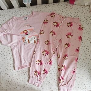 Free 🌹🌹🌹Pink Kids Pajamas with Mushroom and Fairy Print